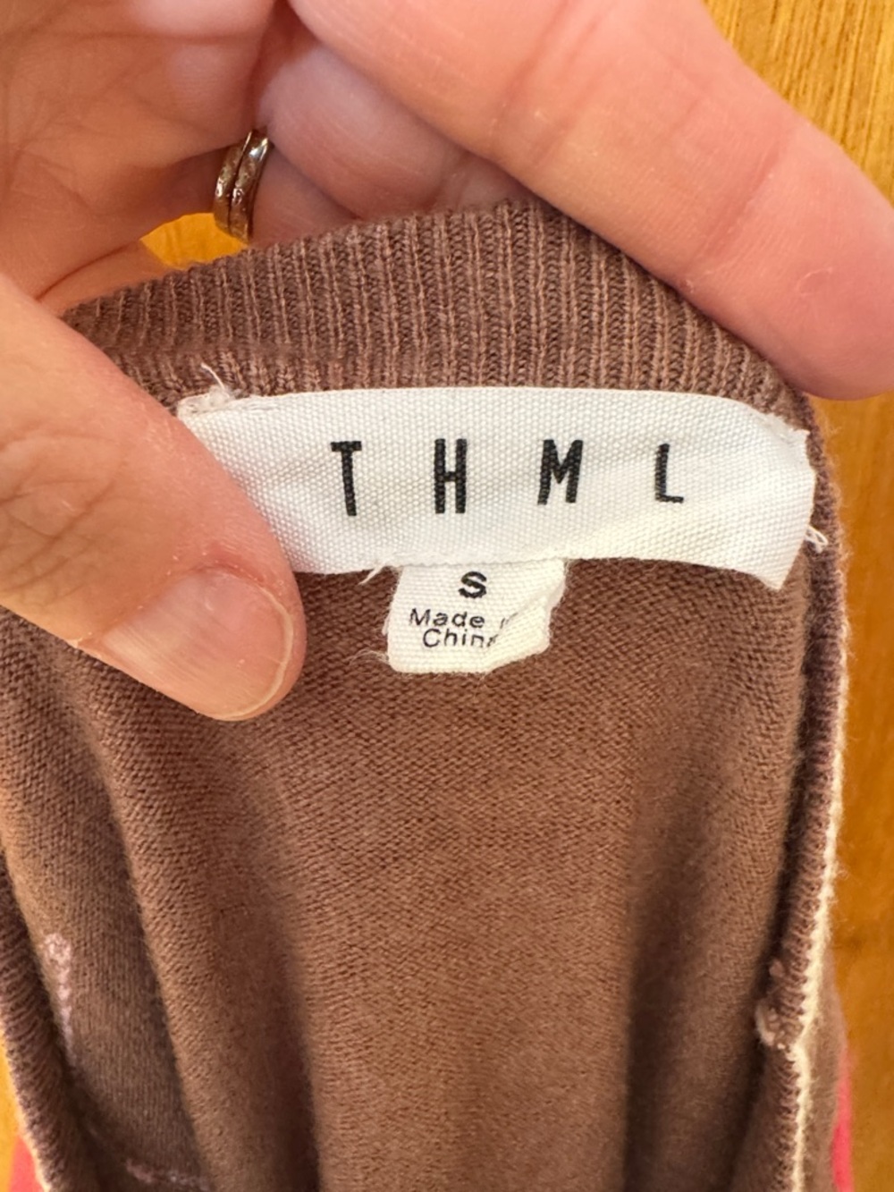 THML from Anthropologie Brown Crewneck Sweater with Smiley Faces & Stars - Picture 8 of 8